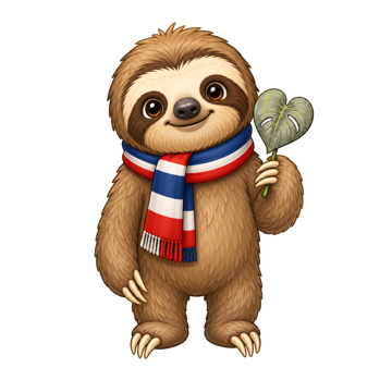 Costa Rica sloth sticker