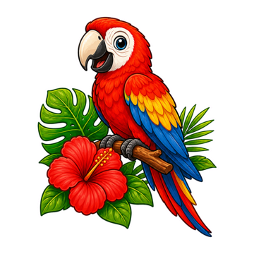 Scarlet macaw sticker